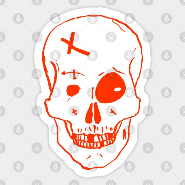 Freaky or scary Halloween month skull Sticker by Toozidi T Shirts